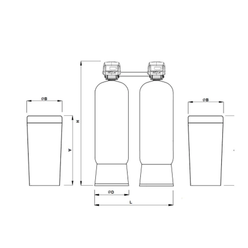 STATIE DEDURIZARE aquaPUR SOFT 25 TWIN VANA PERFORMA Q 1,3mc/h CU BY-PASS - imagine 2